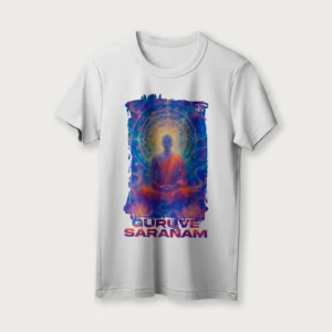 Guruve Saranam | English | Unisex T-Shirt | 100% Cotton | Regular Fit | Spiritual Graphic Tee | D1